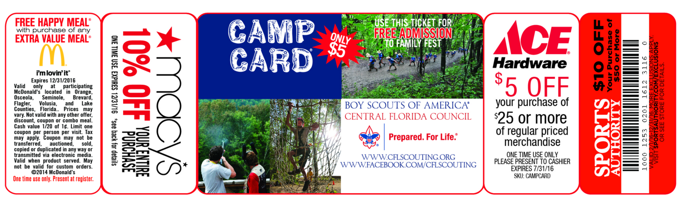 Boy Scout Camp Card Fundraiser