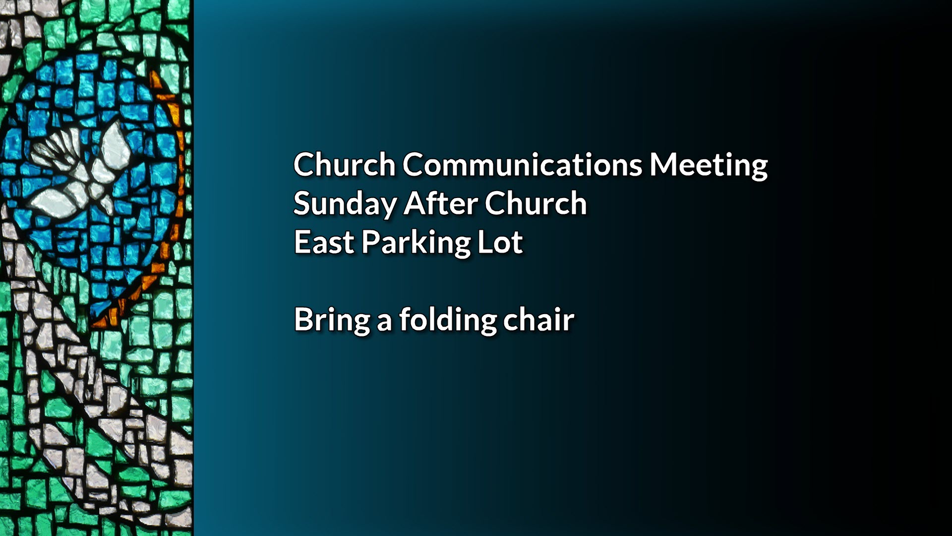 Church Communications Meeting Live Here Sunday After Church, February 21